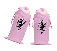 UKCOCO Paquet de Rangement pour Chaussures de Danse en Satin Léger et Facile à Nettoyer, Lot de 2 Pochettes à Cordon pour Ballet, pour Transporter Chaussures de Pointe
