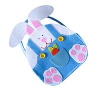 UKCOCO Paquet Présent Lapin de Pâques en Tissu Bleu 1 Pièce, Pochette à Friandises pour Confiserie, Sachet à Bonbons pour Fête et Rangement Décoratif