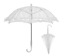 UKCOCO Parasol Dentelle Blanc Vintage Parapluie Accessoire Mariage Photographie Décoration Mariée Costume Danse