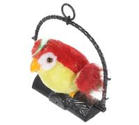 UKCOCO Parrot Enregistrement Éducatif pour Garçon Fille Perroquet Suspendu Rouge sans Batterie Parlant Interactif pour Apprentissage et Communication
