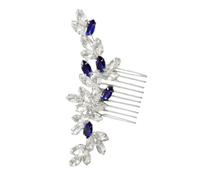 UKCOCO Peigne à Cheveux Décoratif avec Strass Bleus pour Mariage Cérémonie ou Bal de Fin Année Accessoire de Coiffure Alliage pour Mariée et Demoiselles Honneur