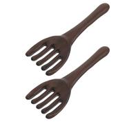 UKCOCO Peigne de Massage du Cuir Chevelu en Bois 2pcs avec Cinq Griffes pour Grattage et Relaxation, Outil Portatif pour Usage à Domicile et Voyage