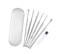 UKCOCO Pelles Pour Retirer Le Cérumen 6 Pièces, Acier Inoxydable, Ensemble Portable, Outils De Nettoyage Des Oreilles Pratiques, Confort Auditif, Usage Familial Et Voyage