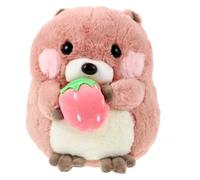 UKCOCO Peluche Marmotte Kawaii Jouet Animal Dessin Animé pour Garçon et Filles Hamster Rose 20 Cm Décoratif pour Maison et Fêtes Présent Anniversaire Garçons Filles