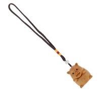 UKCOCO Pendentif Cochon Bois Sculpté Porte-clés Pig Décoratif Pour Téléphone Et Voiture Accessoire Suspendu Adorable Et Unique Cadeau Artisanat