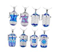 UKCOCO Pendentif Diffuseur Dhuile Essentielle Cuivre Bleu Pendentif Creux Ouvrable pour Collier DIY Support Sécurisé pour Parfum Solide Accessoire Élégant