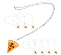 UKCOCO Pendentif Partageable Pizza Collier 7 Pièces en Alliage de Zinc et Pvc Orange, Symbole D'amitié Présent Unique et Stylé pour Fêtes à Thème Pizza