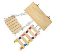 UKCOCO Perchoir Bois pour Perroquets avec Balançoire Et Échelle Jouet Exercice pour Oiseaux pour Cage Plateforme Entraînement Suspendue pour Perruches Et Cockatiels