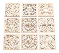 UKCOCO Pièces en Bois Carrées Creuses 40 Mm 20 Pcs Décoration Bois Naturel pour Loisirs Créatifs DIY pour Peinture Bricolage Fête Mariage et Décoration Artisanale