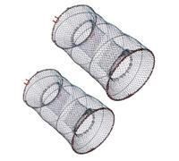 UKCOCO Piège À Poisson Pliable Multifonction 17.72X9.84X9.84 Pouces Filet Léger Portable pour Crevettes Homards Pêche Extérieure 2Pcs