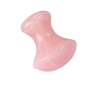 UKCOCO Pierre de Massage Champignon en Jade Rose, Masseur Visage Ovale Naturel, Outil Gua Sha Spa pour Relaxation Musculaire, Bien-être Corps et Visage