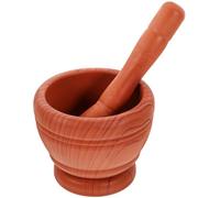 UKCOCO Pilon en Plastique Bol à Épices, Pilon Ménager pour Écraser Ail et Épices, Petit Modèle Bois Grainé, Ustensile Cuisine Pratique pour Préparation Maison