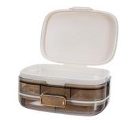 UKCOCO Pilulier Portable à Double Couche 7 Compartiments Hermétiques Organiseur de Remède Blanc Étui de Voyage Compact pour Pilules Distributeur de Pilules Pratique et Étanche