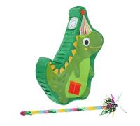UKCOCO Piñata Décorative Dinosaure Verte 3d 2 Pièces Bâton à Frapper et Franges, Jeu de Bonbons pour Fête D’anniversaire, Décoration Amusante pour Carnaval et Célébrations