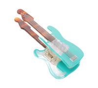 UKCOCO Pince à Cheveux Musicale Forme Guitare Mini en Acétate Bleu, Accessoire Cheveux pour Filles et Femmes, Tenue Douce et Polyvalente pour Vie Quotidienne