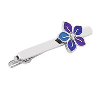 UKCOCO Pince à Cravate Fleurie Pour Hommes Vintage Anglais, Accessoire De Costume Métal Argenté, Clip Résistant, Style Affaires, Présents Anniversaire, Usage Bureau Et Cérémonie