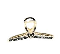 UKCOCO Pince à Griffe de Requin en Alliage de Zinc Ornée de Strass Cœur, Taille Moyenne, Clip Cheveux Vintage pour Femme Romantique Saint-valentin
