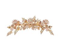 UKCOCO Pince Latérale Fleur Rétro Dorée Strass, Accessoire Cheveux Mariage Fait Main, Épingle à Cheveux Décorative pour Femmes et Filles, Clip Côté Élégant pour Cérémonie et Fête