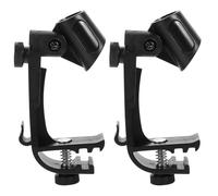 UKCOCO Pince Micro pour Batterie en Métal et Plastique, Support Réglable Antichoc, Lot de 2 Clips pour Microphone Professionnel sur Arceau de Tambour
