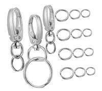 UKCOCO Pince pour Plaque d'Identité en Acier Inoxydable Ensemble de Clips pour Laisse avec Anneaux pour Colliers de Chien Chat et 10 Pièces