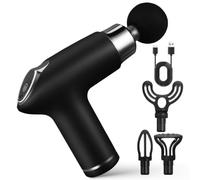 UKCOCO Pistolet de Massage Musculaire Mini Intelligent, Masseur Portable Électrique en Abs Noir, 12 Vitesses, Batterie 1500 Mah, Massage des Tissus Profonds, pour Maison, Bureau,