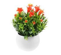 UKCOCO Plante Artificielle Pot avec Fausse Fleur de Lys Rouge Décoration Végétale sans Entretien pour Intérieur Bureau et Salon Plante Verte Emulée Mousse et PVC