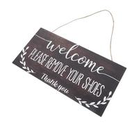 UKCOCO Plaque à Suspendre Veuillez Enlever Vos Chaussures Décoration Murale pour Porte Dentrée et Intérieur Panneau Suspendu avec Corde Jute Style Campagne