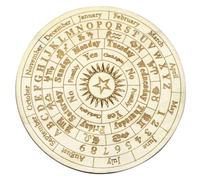UKCOCO Plaque de Bois Décorative pour Divination Surface Lisse et Motif Sculpté, Accessoire pour Jeu D'astrologie et Décoration Maison en Bois Beige