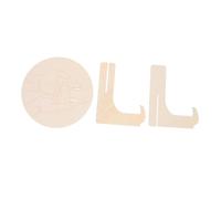UKCOCO Plaque en Bois Gravée avec Support pour -né, Panneau Commémoratif Rond 15 Cm, Décor Mural Naissance Bébé, Présent Souvenir Maternité 2 Pièces