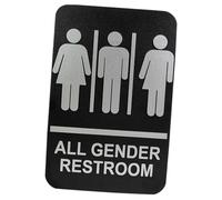 UKCOCO Plaque Signalétique Wc avec Braille Autocollante Abs pour Non Genrées Décoration et Compacte pour Bureaux Restaurants et Espaces Publics