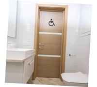 UKCOCO Plaque Toilette Handicap Acier Inoxydable Panneau Wc Accessible Aux Personnes à Mobilité Réduite Signalétique Visible et pour de Bain Publiques et