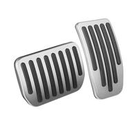 UKCOCO Plaquettes Antidérapantes pour Pédales de Voiture, Ensemble 2 Pièces en Aluminium Argenté, Plaquettes de Frein et Pédale D'accélérateur, Accessoires Intérieurs Compatibles