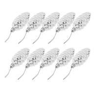 UKCOCO Plastique de Pommes de Pin Argenté Décoration 10 Pièces | Breloques Légères et Réutilisables, pour Guirlandes et Couronnes, Déco Créative pour Bureaux et Cheminée