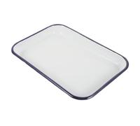 UKCOCO Plat à Rôtir en Émail Blanc Rectangulaire, Plaque de Cuisson Antiadhésive Grosse Surface, pour Four et Pâtisserie, Design Simple et Élégant