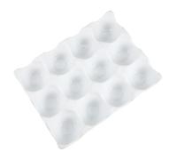 UKCOCO Plateau à Œufs Céramique Blanc 12 Compartiments Système Anti-extrusion pour Rangement Œufs Frais Réfrigérateur la Cuisine