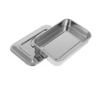 UKCOCO Plateau de Acier Inoxydable avec Couvercle Carré Haute Température Plateau pour Instruments de Manucure et Beauté Boîte de Rangement