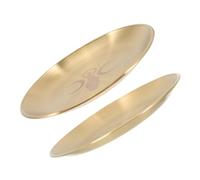 UKCOCO Plateau Rituel en Laiton Doré Et Argenté, Lot De 2 Assiettes Décoratives pour Bougies D'autel, Plateau D'accessoires D'autel Polyvalent, Usage Cérémonial Et Rangement, Décoration Spirituelle