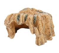 UKCOCO Plateforme pour Tortues Aquatiques Résine Jaune Cachette et Abri avec Grotte pour Reptiles Rampe de Repos pour Gecko et Crabes Hermites Accessoire pour Aquarium et Terrarium