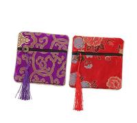 UKCOCO Pochette à Bijoux en Tissu Rétro Lot de 2 Paquet Délicat pour Rangement de Clous de Guzheng et Accessoires Compact et Pratique