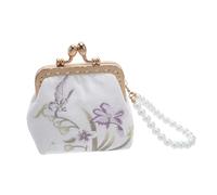 UKCOCO Pochette Brodée Motifs Floraux Chinois Mini Porte-Monnaie Tissu Pochette à Fermoir Élégante Organisation Essentielle
