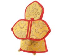 UKCOCO Pochette de Rangement Délicate Jaune en Satin pour Clochette Vajra, Paquet de Protection Épais et Souple pour Instrument de Musique, Petit Paquet Portable Adapté Style Aléatoire