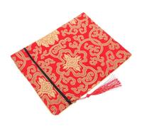 UKCOCO Pochette de Rangement Tissu Robuste pour Sacrés et Écrits Bouddhistes Housse de Protection Rouge Organisateur Polyvalent pour Bibles et Documents