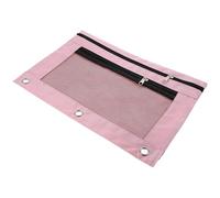 UKCOCO Pochette Résistante à L'usure ou à 3 Anneaux Classeur pour Double Compartiment Zippée en Tissu Oxford Rose Fenêtre Transparente Maison Paquet à Main