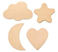 UKCOCO Poignées de Tiroir Bois 4 Pièces Boutons Formes Nuage Étoile Lune Cœur à Trou Unique pour Commode Meuble Chambre Garçon et Filles