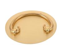 UKCOCO Poignées de Tiroir Vintage en Laiton Massif Entraxe 90X70 MM Style Chinois Antique Poignées Dorées à Deux Trous pour Meubles Cuisine Commode et Placard Décoratif