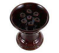 UKCOCO Porte-Bougie Chauffe-Plat Tibétain en Céramique Vintage | Éclairage D'ambiance Polyvalent, Design Artisanal Nostalgique, Solide et Adapté aux Rituels Hindous et Bouddhistes