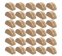 UKCOCO Porte-Cartes Demi-Cercle en Bois Naturel Doré Lot de 24 Porte-Noms Polyvalents pour Mariage Fêtes et Restaurants - Support Rustique pour Cartes de Visite Menus et Photos