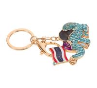 UKCOCO Porte-clés Éléphant Strass avec Pendentif Drapeau Thaïlandais Bleu, Accessoire pour Paquet à Main, Bijoux Colorés et Souvenir de Voyage Thaïlande, Breloque Adorable pour Femmes