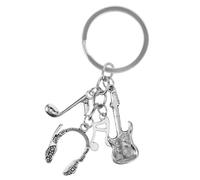 UKCOCO Porte-Clés en Métal Note de Musique Créatif Pendentif Guitare Punk Rock Accessoire Unique pour Clés ou Paquet Décoration Solide et Pratique pour Amateurs de Musique