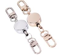 UKCOCO Porte-Clés Multi-Usages Rétractable Lot de 2 Rallonge Longe pour Porte-Badge et Clés en Métal